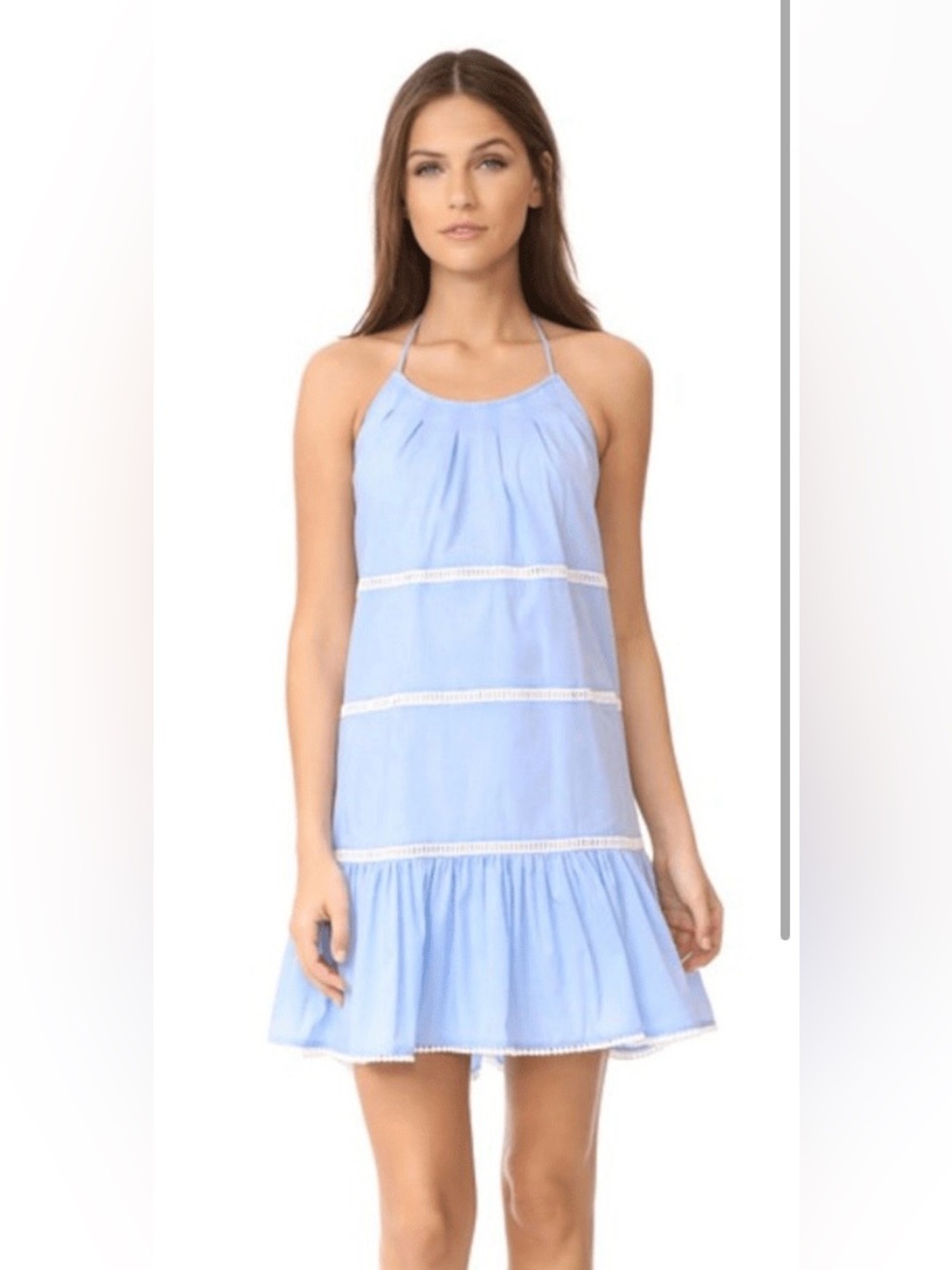 6 Shore Road Light Blue Striped Dress with White Lining